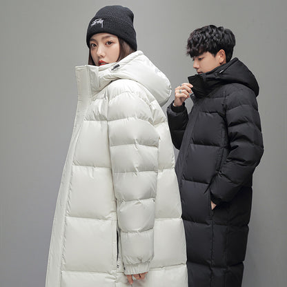 Long Unisex Down Coat, knee-length
