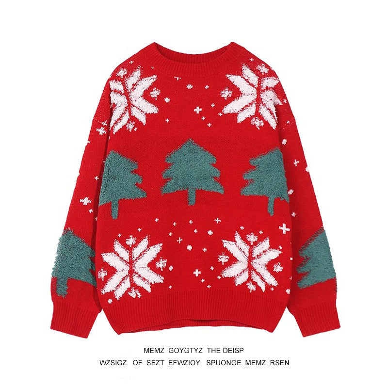 Christmas sweater with snowflakes, unisex, plus sizes