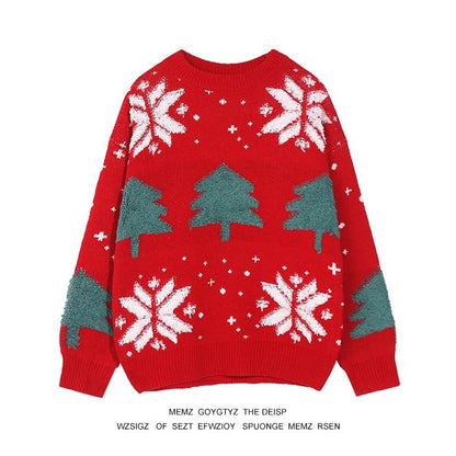Christmas sweater with snowflakes, unisex, plus sizes