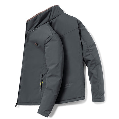 Padded men's winter jacket with stand-up collar