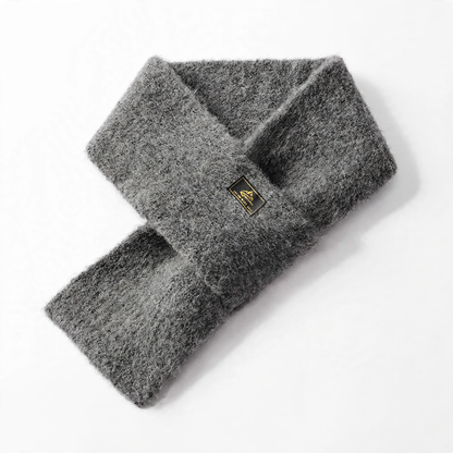 Warmer men's knitted scarf, solid color, 77 cm