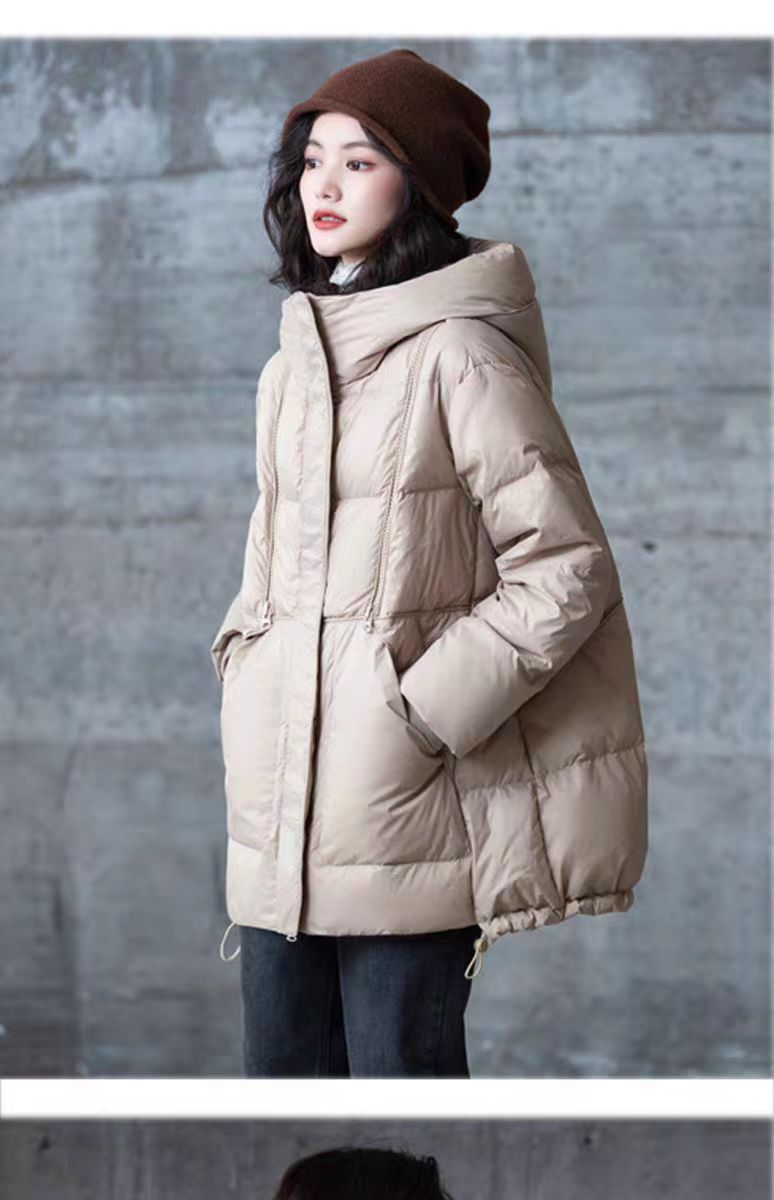 Modern down jacket with hood for women