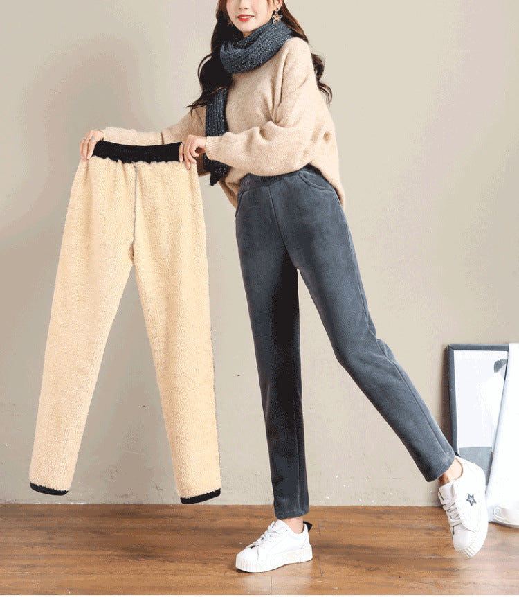 Ladies corduroy trousers, padded, casual fit
