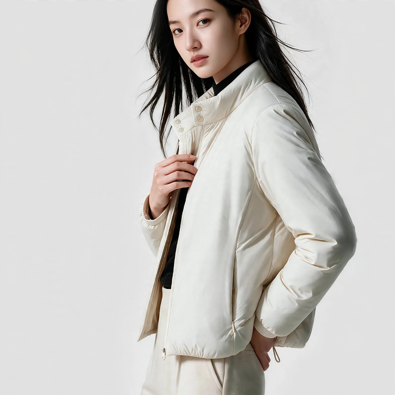 Lightweight, short quilted jacket with wool filling