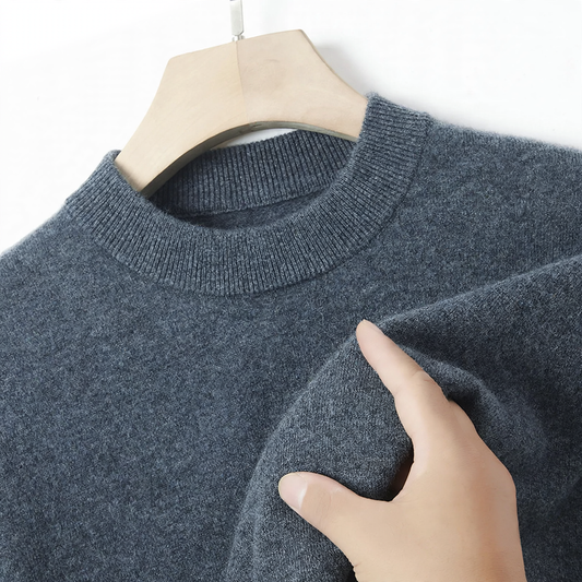 Men's cashmere sweater, solid color, warming