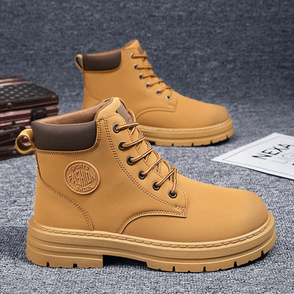 Padded men's worker boots, waterproof