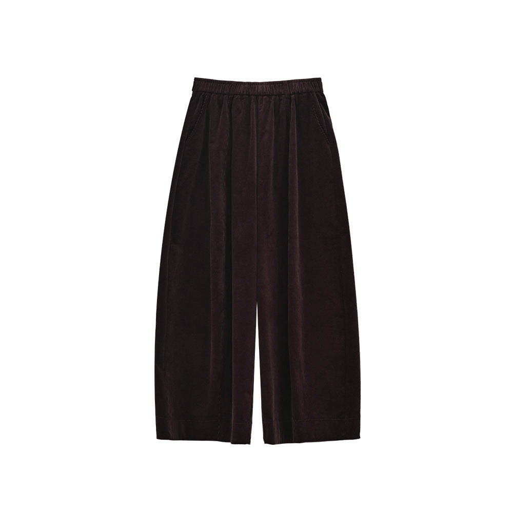 Retro cord pants with elastic waistband