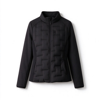 Slim women's down jacket, white duck down, lightweight and warm