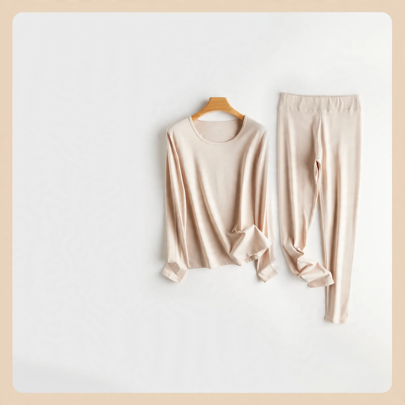 Women's Thermal Underwear Set, Cotton, Crew Neck