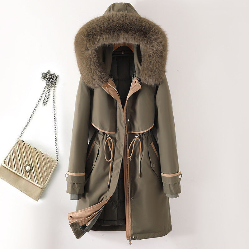 Ladies' parka, medium length, with removable inner lining