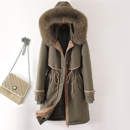 Ladies' parka, medium length, with removable inner lining