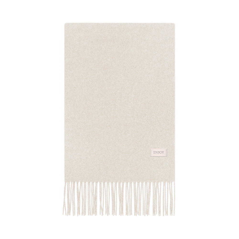 Merino wool blend knitted scarf, 200x35 cm
