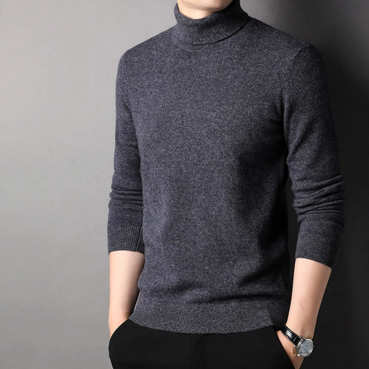 Men's Wool Sweater, Turtleneck, Classic Design