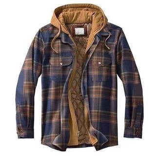 Men's hooded jacket, checkered, lined