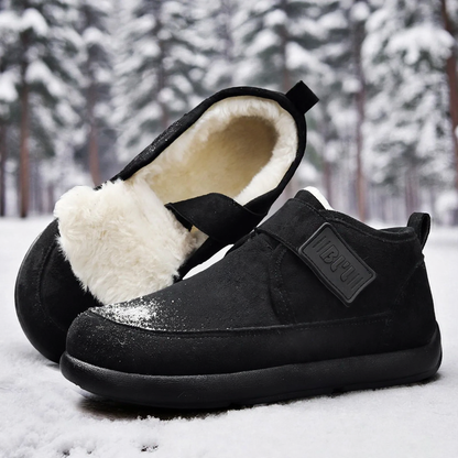Warm men's winter boots, lined, ankle-high