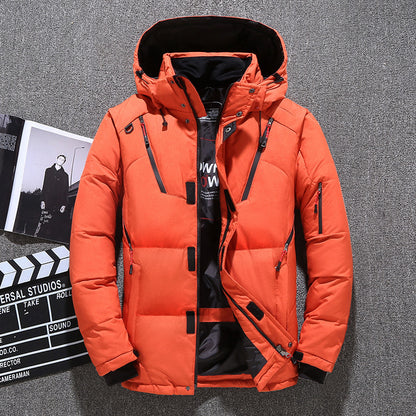 Warm men's down jacket, tailored