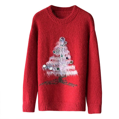 Ladies Christmas sweater, sequin design, soft