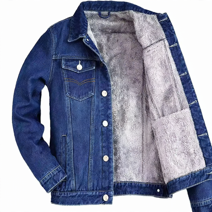 Padded denim jacket for men