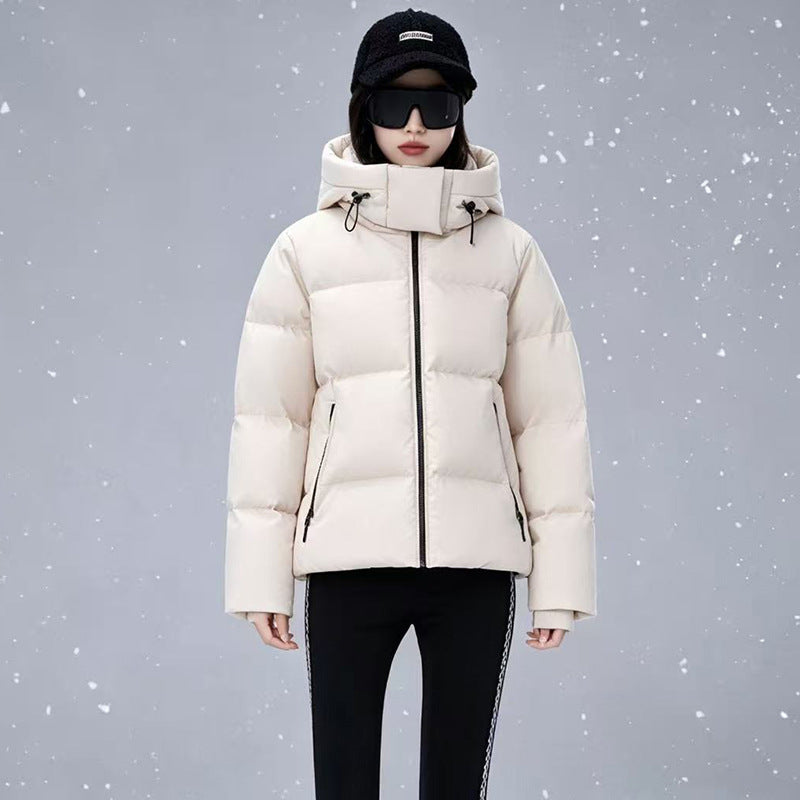 Short, extra thick down jacket for women