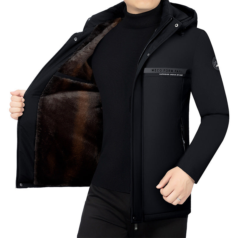 Padded men's winter jacket, business style, easy care