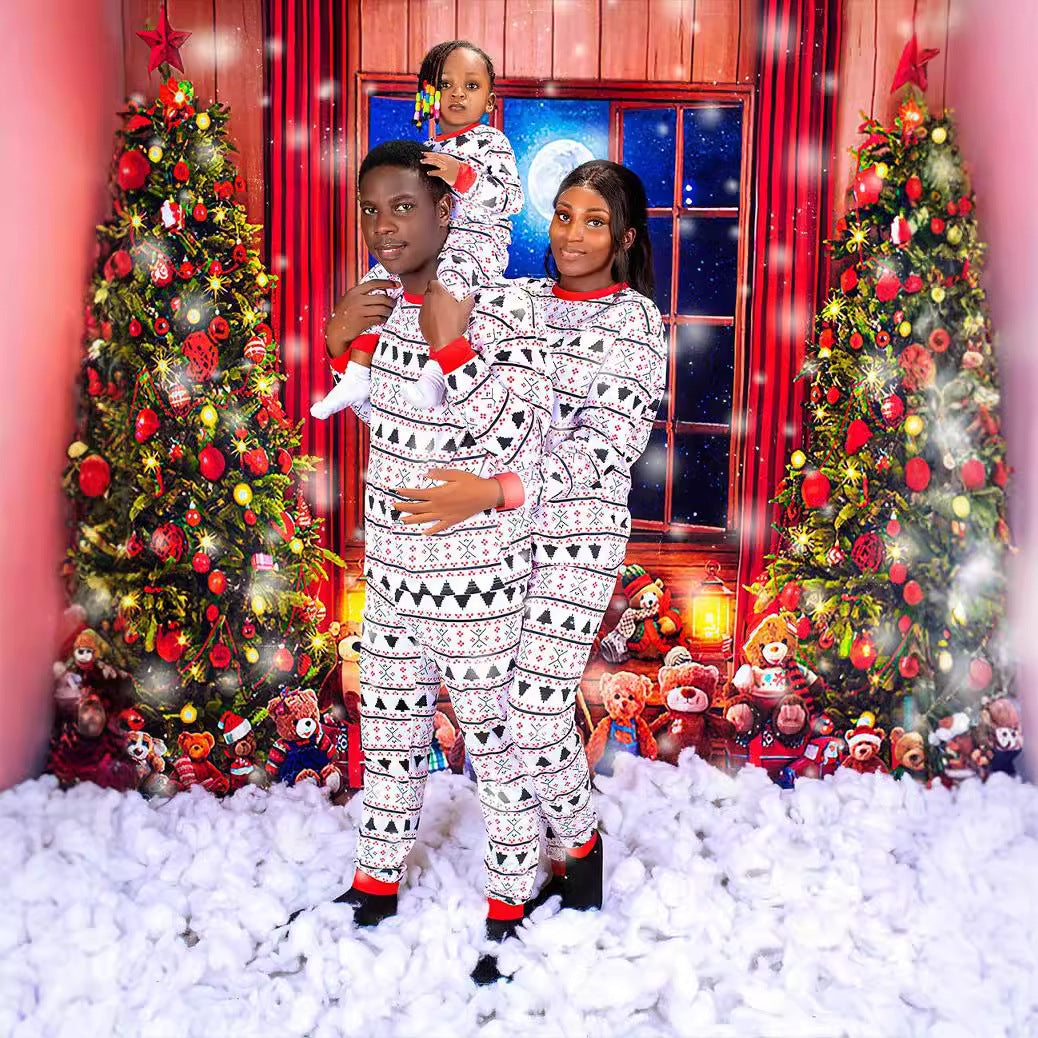 Christmas pajamas set with striped pattern