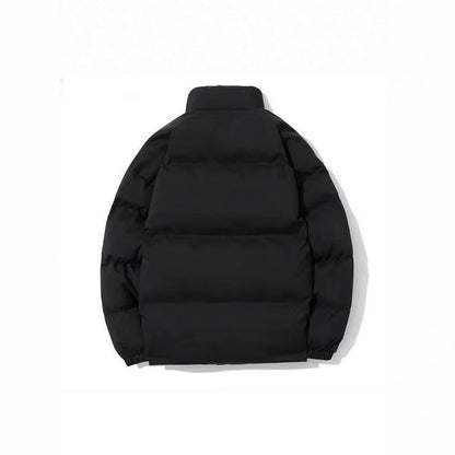 Padded men's quilted jacket with stand-up collar