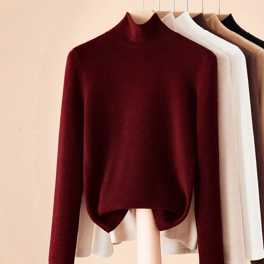 Women's Long Sleeve Undershirt with Stand-Up Collar