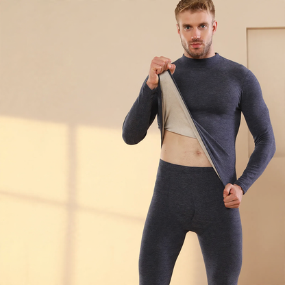Men's Thermal Set, padded, with stand-up collar