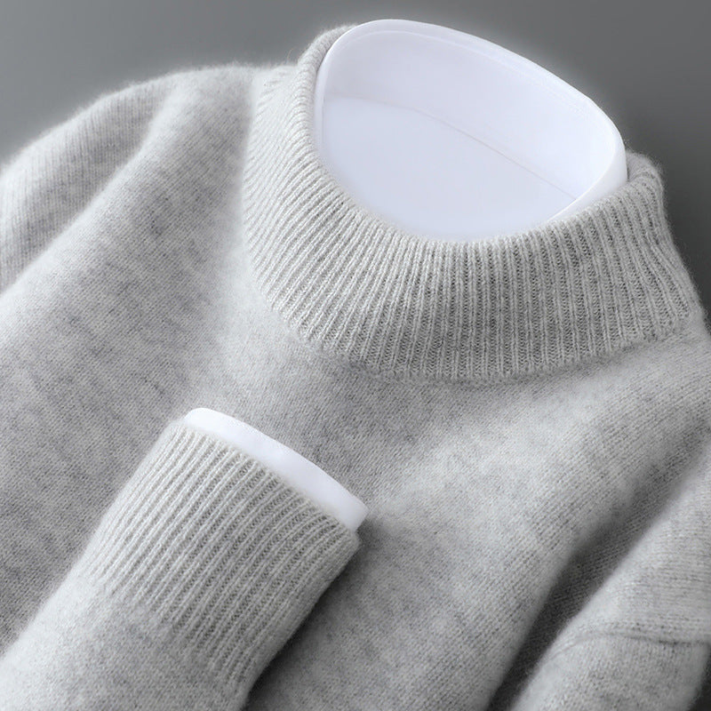 Half-high collar knit sweater for men