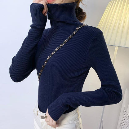 Women's turtleneck sweater, long-sleeved, plus sizes