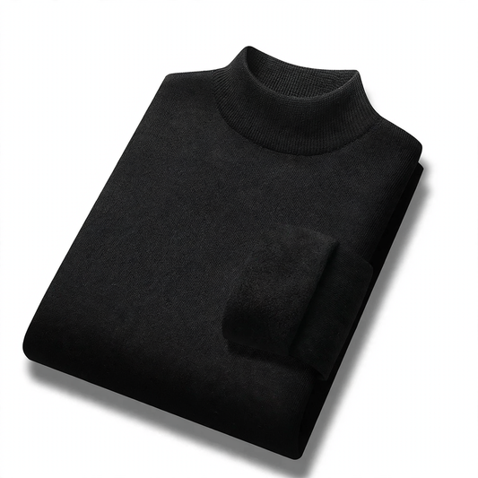 Men's turtleneck sweater, lined, warm, autumn and winter