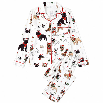 Women's Pajamas, Long Sleeve, with Cartoon Christmas Design