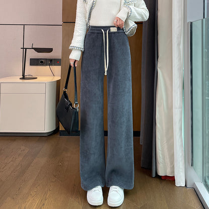 Narrow chenille cord pants for women