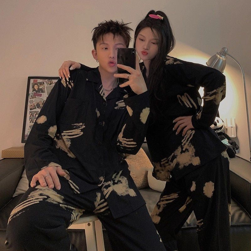 Cartoon Pajama Set for Couples, Long Sleeve
