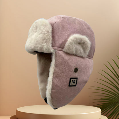 Plush set with hat, scarf, and gloves, ladies, winter