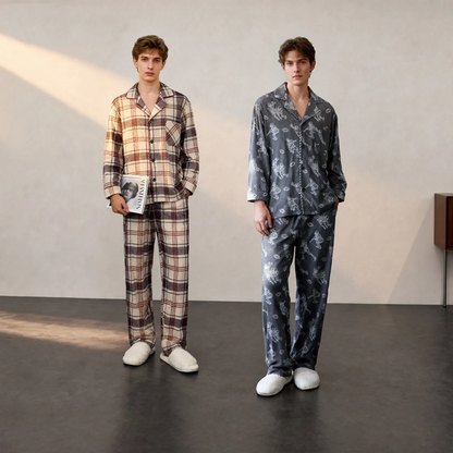 Men's house suit, lined, double-sided napped