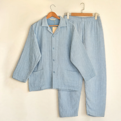Unisex-house suit, 4-layer cotton gauze, soft