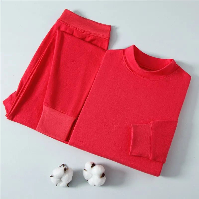 Cotton Thermal Underwear Set, Round Neck