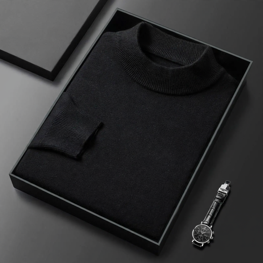 Men's Cashmere Sweater with Stand-up Collar