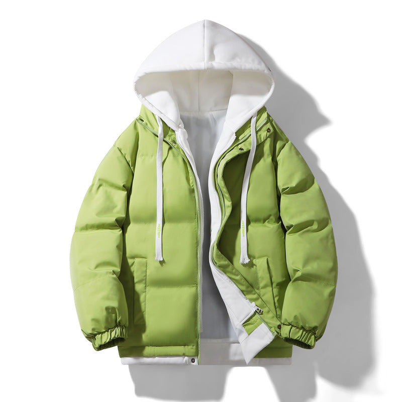 Padded men's winter jacket, hood, loose fit