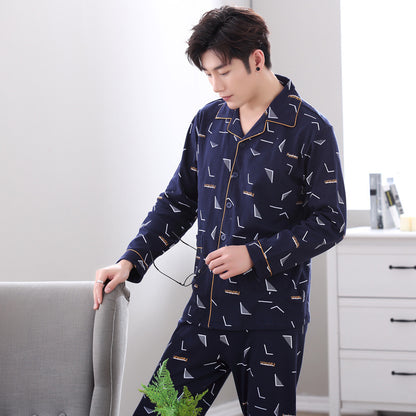 Men's house suit made of cotton, long-sleeved