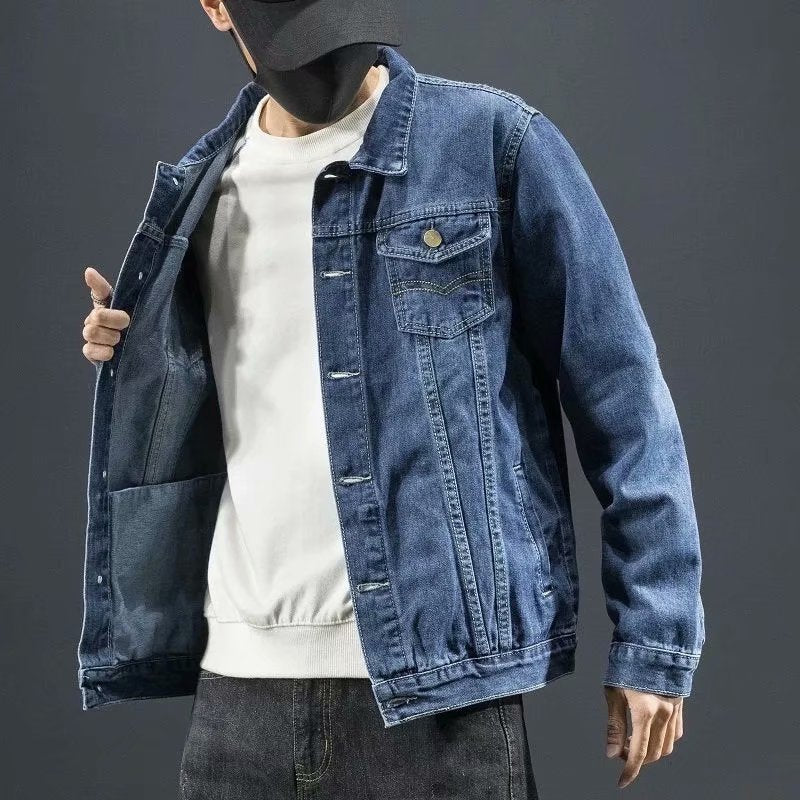 Padded denim jacket for men