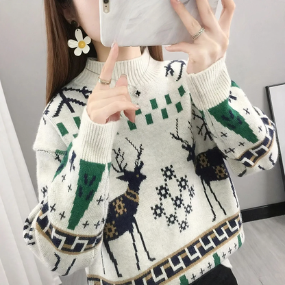 Christmas sweater, round neck, loose fit