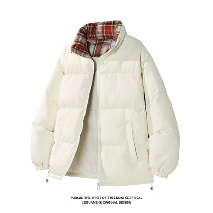 Men's quilted jacket with stand-up collar, padded