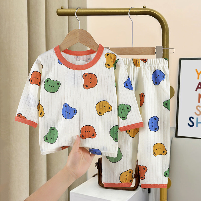 Light children's house suit sets made of cotton