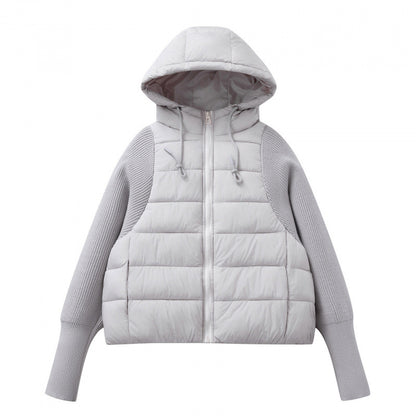 Light women's quilted jacket with hood