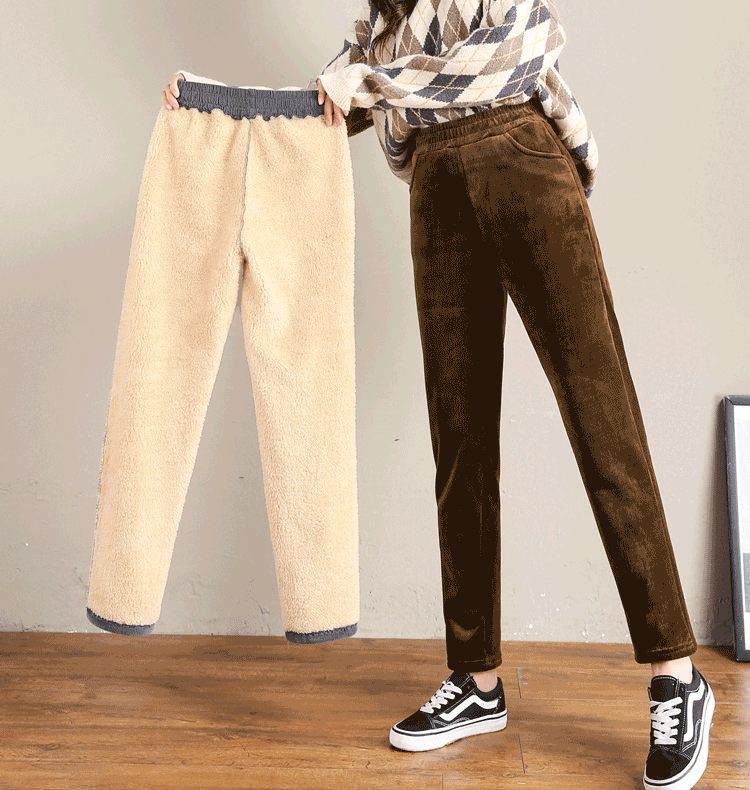 Ladies corduroy trousers, padded, casual fit