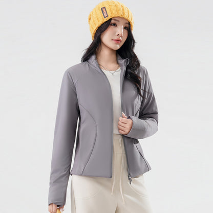 Lightweight unisex quilted jacket with wool filling