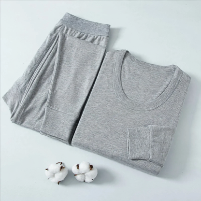 Cotton Thermal Underwear Set, Round Neck