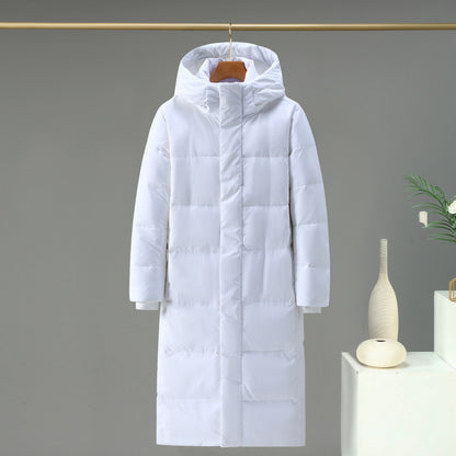 Long down coat, knee-length, for men and women